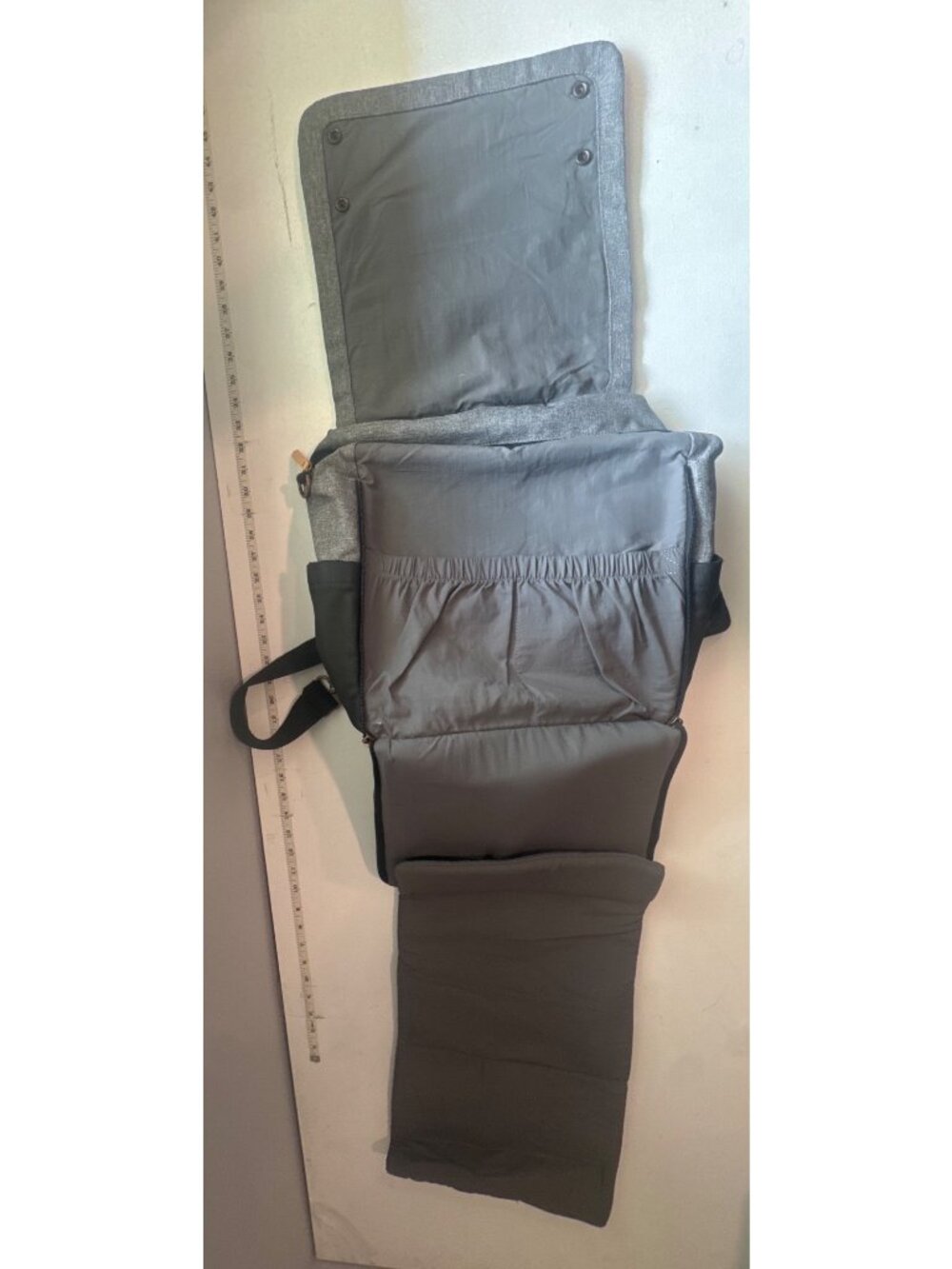 Petunia Pickle Bottom Diaper Bag Black/Gray Boxy Backpack Changing Pad Luxury - Picture 13 of 16